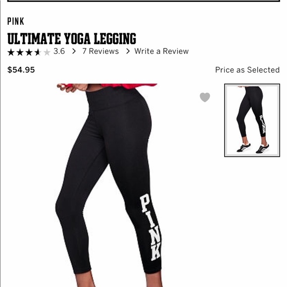 Vs Pink Ultimate yoga leggings black sz sm 24” INSEAM not 27” - Picture 1 of 4
